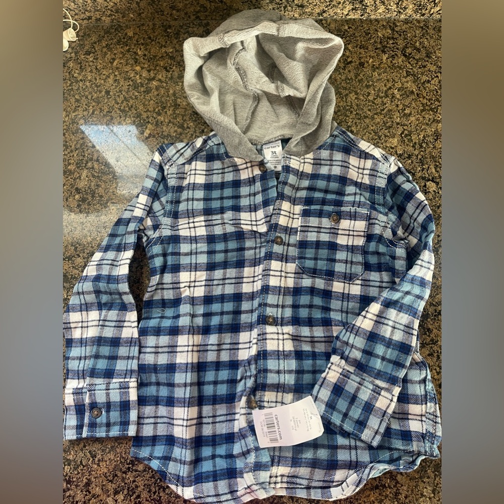 Button up long sleeve hoodie